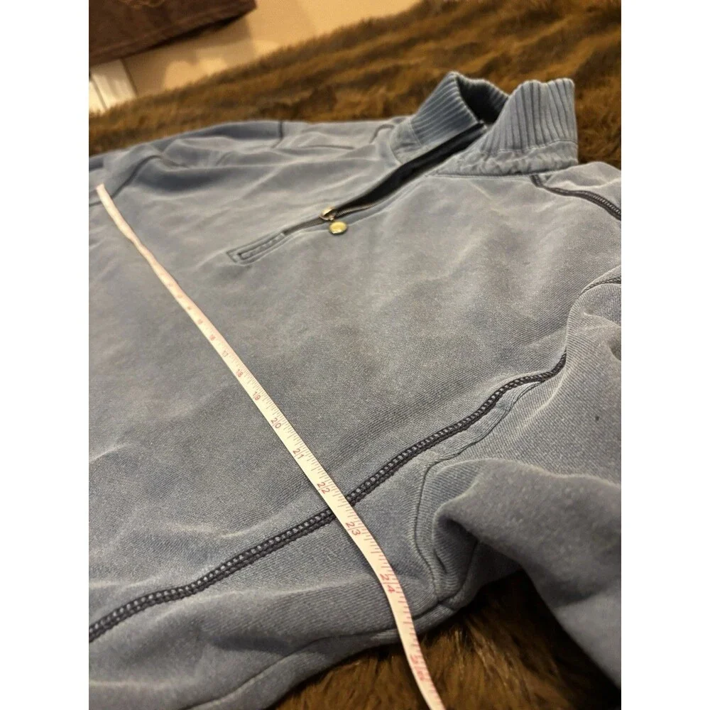Tommy Bahama Relax Pro Leisure Tour blue quarter zip sweatshirt w/ Patch Logo Lg